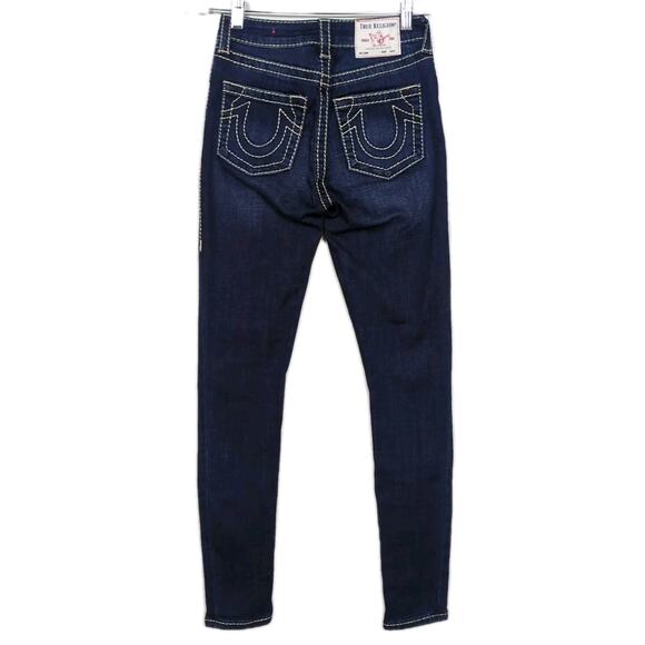 TRUE RELIGION Jennie Curvy High Rise Skinny Jean Dark Wash Stretch Women's 27 - Picture 2 of 8